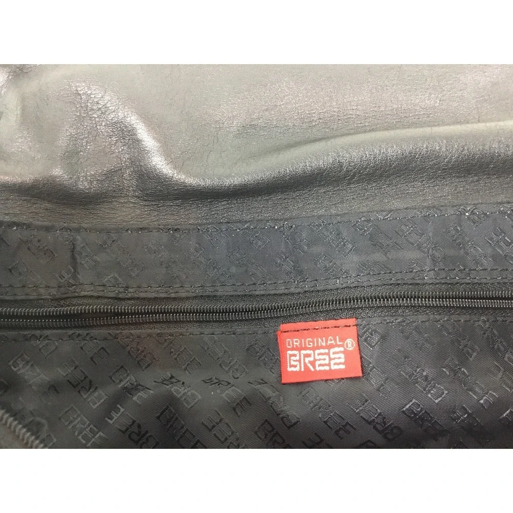 BREE Messenger Bag Crossbody Briefcase Travel Shoulder Bag‎ Smooth Leather Black